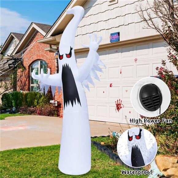 6 FT Halloween Inflatables Ghost Outdoor Decorations Blow Up Yard Scary - Picture 6 of 7